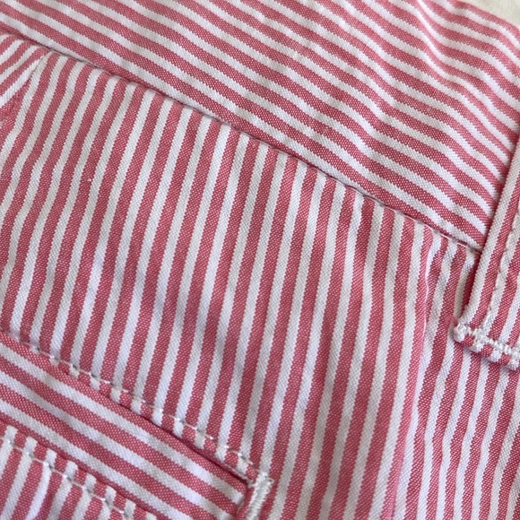 Crown & Ivy size 14 pink and white striped chino pocketed shorts cotton - Picture 8 of 15
